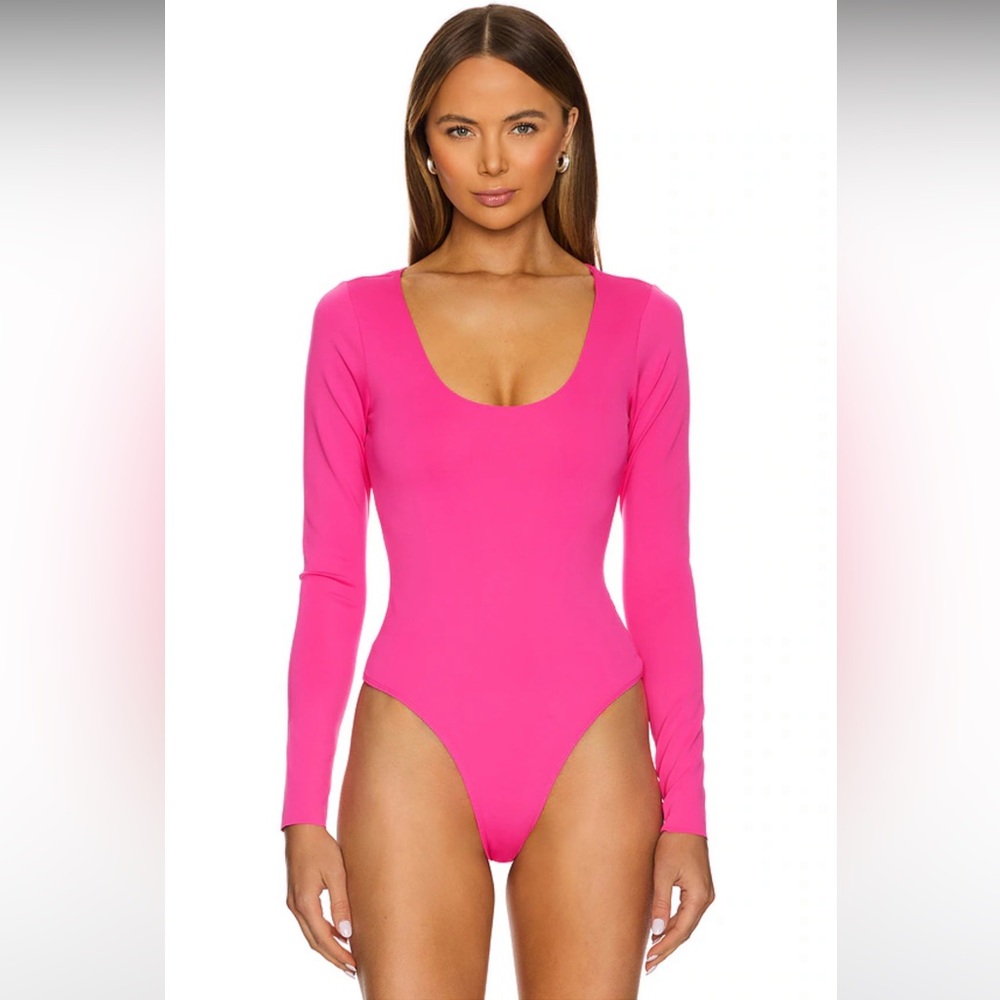 Good American Sculpting Scoop Long Sleeve Body in Ballerina Pink004 NWOT